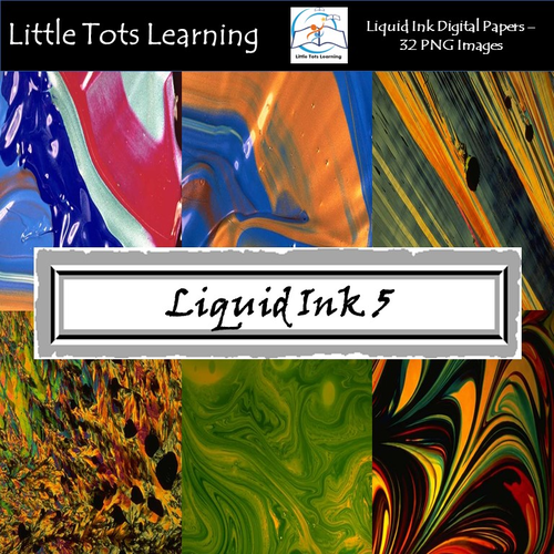 Liquid Ink Digital Papers - Liquid Ink Backgrounds - Set 5