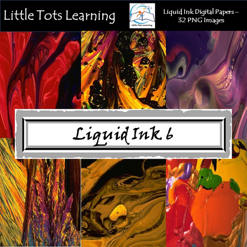 Liquid Ink Digital Papers - Liquid Ink Backgrounds - Set 6