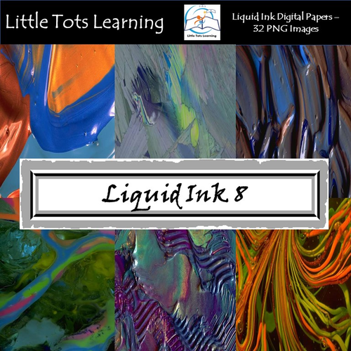 Liquid Ink Digital Papers - Liquid Ink Backgrounds - Set 8