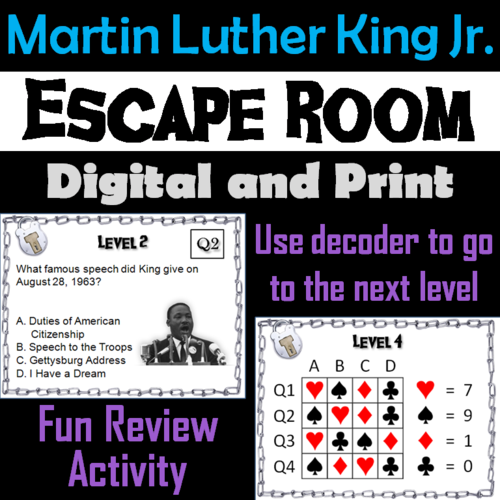 Martin Luther King Jr. Escape Room - Social Studies