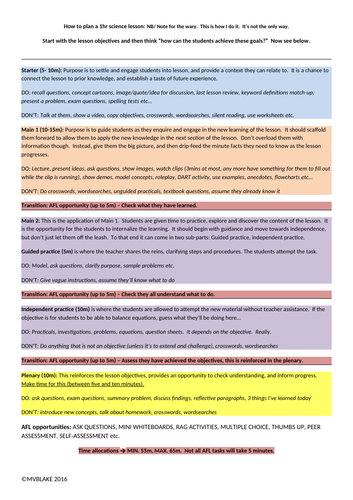 Planning a science lesson