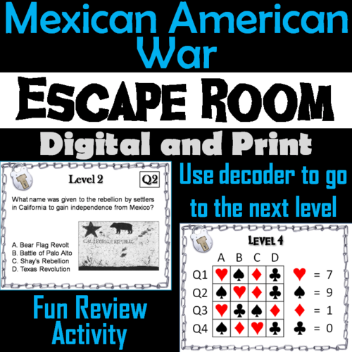 Mexican American War: Escape Room - Social Studies