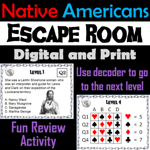 Native Americans Escape Room - Social Studies