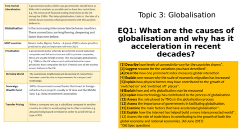 Edexcel A-Level Topic 3 - Globalisation full revision notes