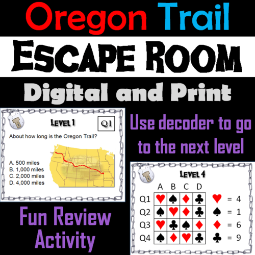 Oregon Trail: Escape Room - Social Studies