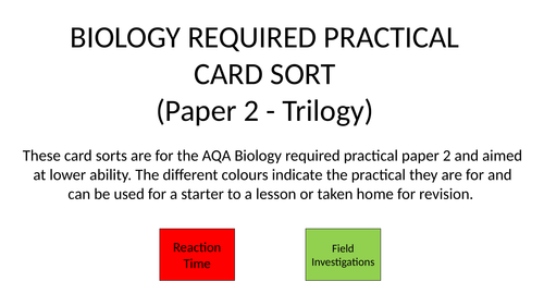 NEW AQA Required Practicals Biology (Trilogy) Paper 1 + 2 Domino Games