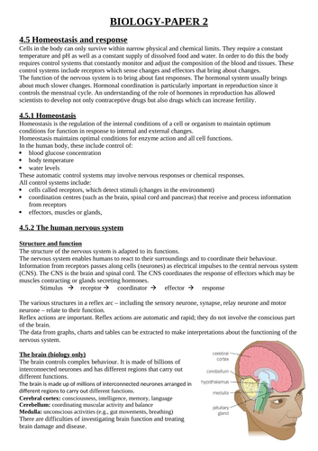 AQA - GCSE Biology-Paper 2 Revision Notes