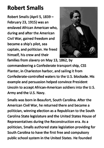 Robert Smalls Handout | Teaching Resources