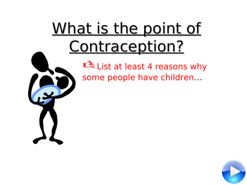 PSHE lesson - Sex and Relationships - contraception and STI's - 2 lessons