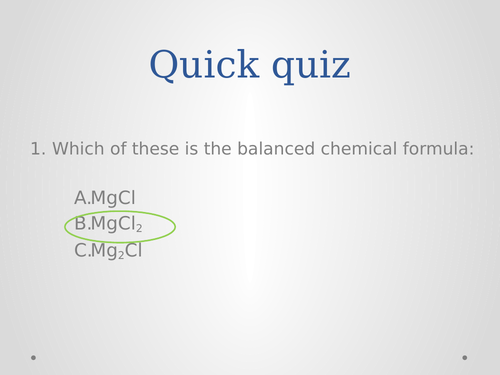 Chemical equations (AQA Combined Science: Trilogy)