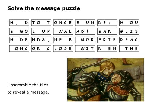 Solve the message puzzle about Agincourt