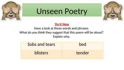 Unseen Poetry Eduqas Specification