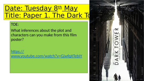 AQA English Language Paper 1 complete. Dark Tower.