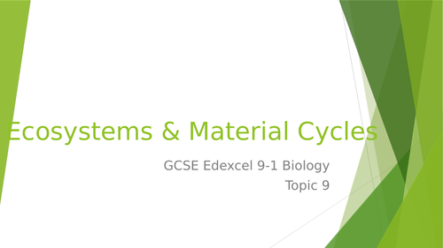 Edexcel GCSE 9-1 Biology Topic 9 – Ecosystems & Material Cycles