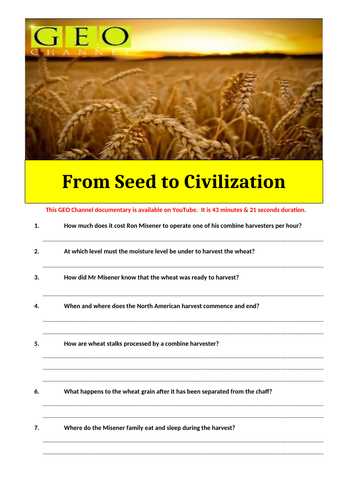 From Seed to Civilization