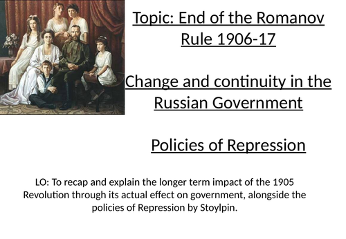 Edexcel: 2.2c Russia: Revision:  End of the Romanovs / Provisional Government