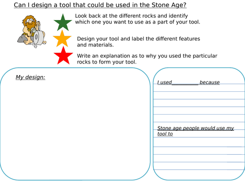 Cross Curricular Stone Age Tool Task.