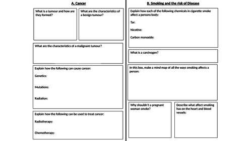 Non-communicable Diseases placemat
