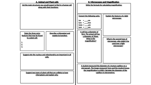Cell structure and transport placemat