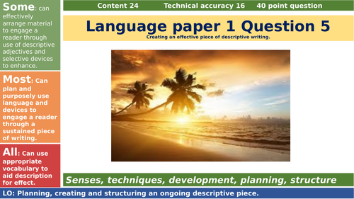 AQA language paper 1 question 5 creative descriptive ...