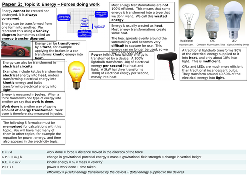 Revision mat: Energy, Work & Forces