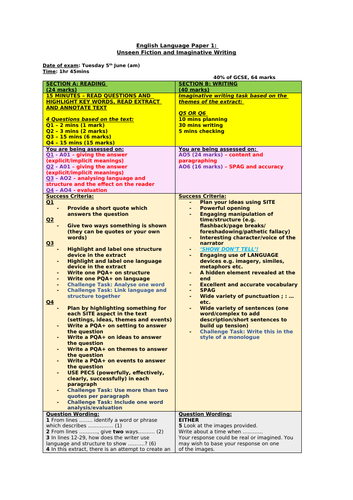 edexcel-gcse-english-exam-grids-teaching-resources