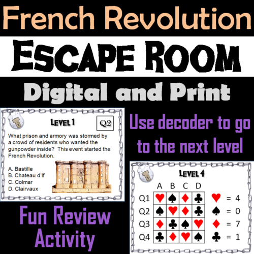 French Revolution: Escape Room - Social Studies