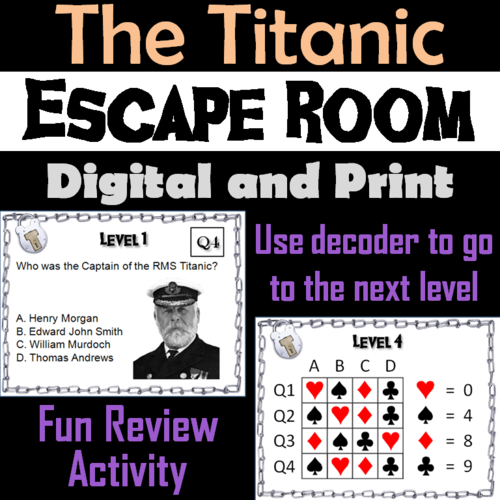 The Titanic: Escape Room - Social Studies