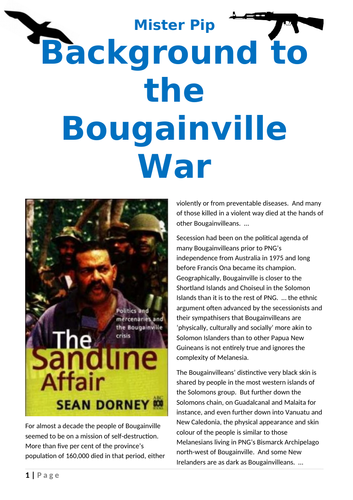 Mister Pip - Background to the Bougainville War