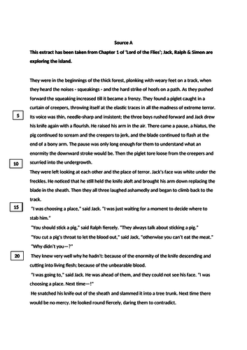 AQA Lord of the Flies Ch1