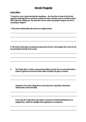 A View from the Bridge Worksheets