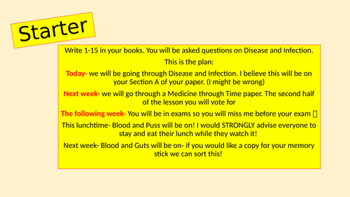 Medicine Edexcel 9-1 Revision Disease and Infection