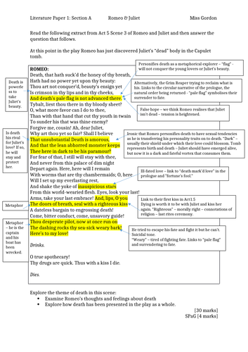 Romeo and Juliet KS4 Exam Preparation