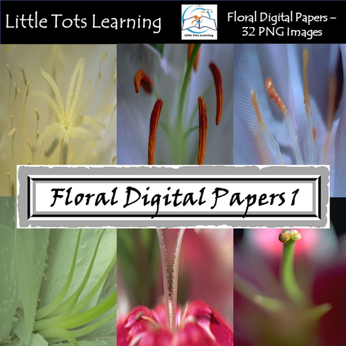Floral Digital Papers - Exotic Flower- Commercial Use - Set 1
