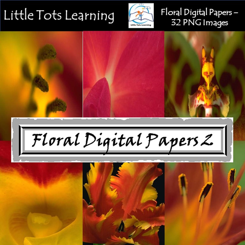 Floral Digital Papers - Exotic Flower - Commercial Use - Set 2