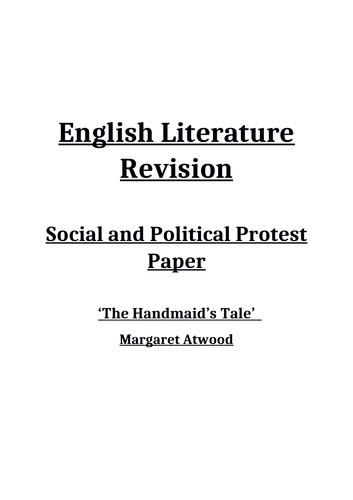 The Handmaid's Tale Revision Booklet-AQA