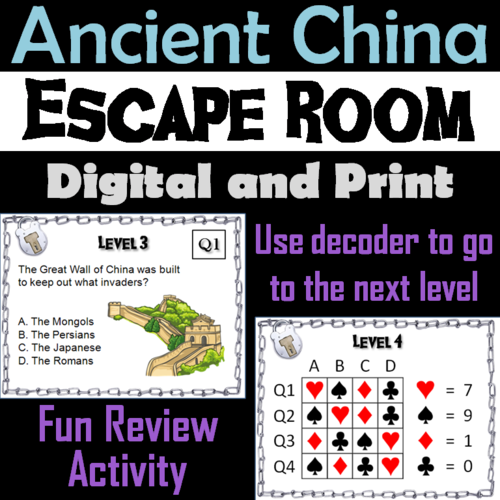 Ancient China: Escape Room - Social Studies