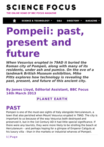 Pompeii: Past, Present and Future