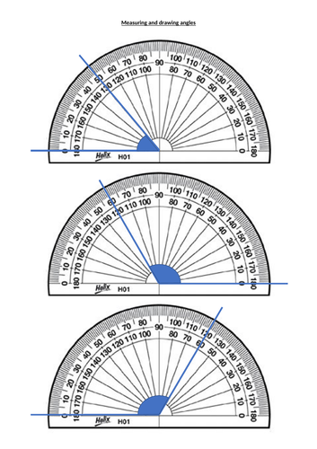Measuring and drawing angles without a protractor starter.