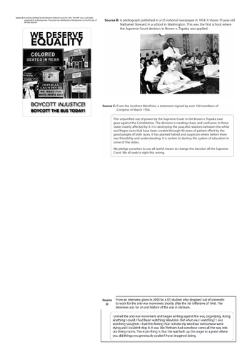 Edexcel GCSE 9-1 USA: Conflict at Home and Abroad Revision Lesson