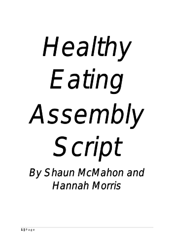 Healthy Foods Assembly Script - Sample