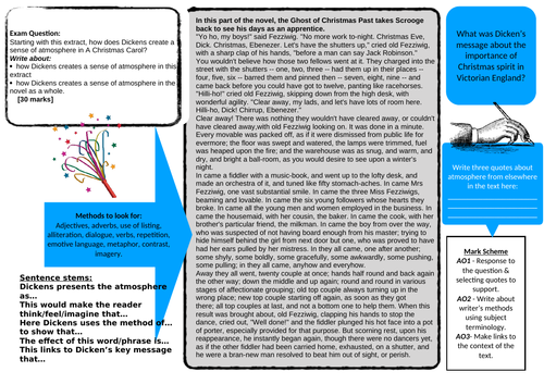 A Worksheet to help with literature paper 1 - A Christmas Carol - Fezziwig