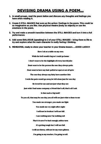 One Off Cover Drama Lesson - Issue Based