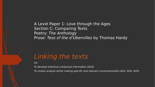 A Level English Literature - Comparing Texts (AQA)