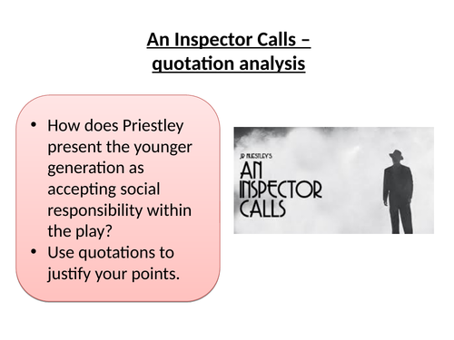 An Inspector Calls - quotation lesson