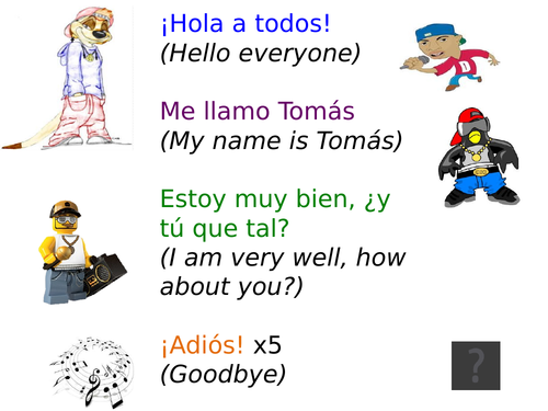 Spanish introductions rap and rock - Introductory lesson