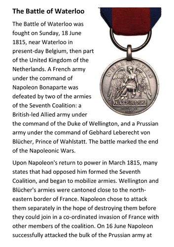 The Battle of Waterloo Handout