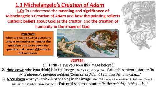 AQA B GCSE - 1.1 - Michelangelo's Creation of Adam