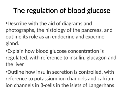 A2 Regulation of Blood Glucose