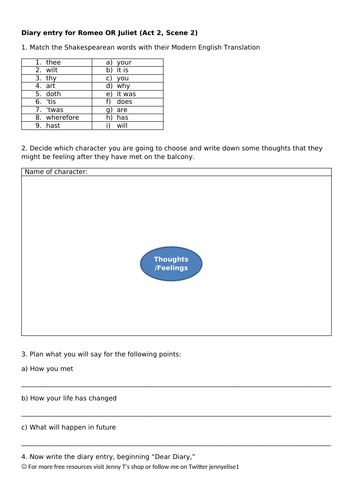 Balcony Scene diary entry